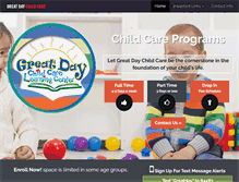 Tablet Screenshot of greatdaychildcare.com